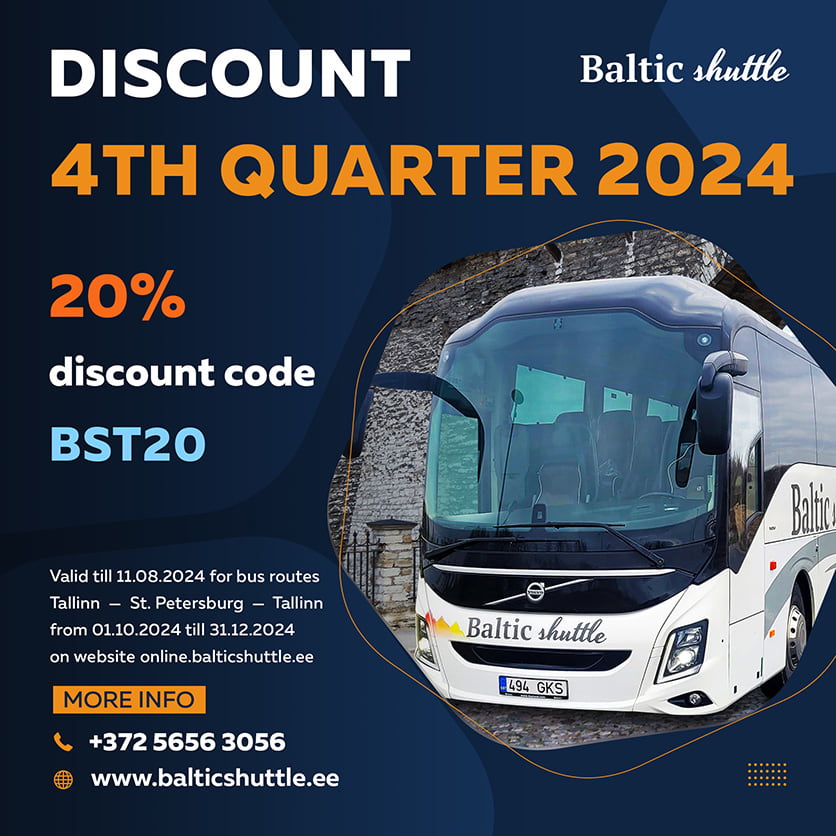 discount on bus tickets Tallinn - St Petersburg - Tallinn