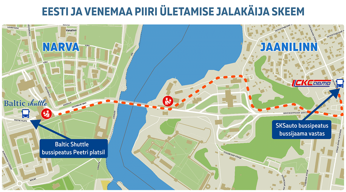 Narva-Ivangorodi piiritee kaart